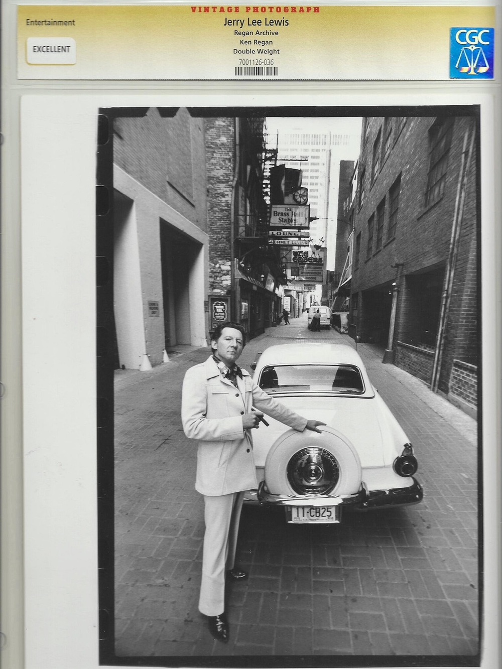 Vintage Jerry Lee Lewis Black & White Photograph Authenticated and Encapsulated